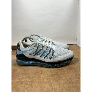 Nike Air Max 2015 Women Size 9.5 White Blue Athletic Running Shoes 698903-104